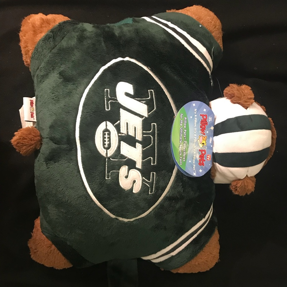 NY Jets bear pillow